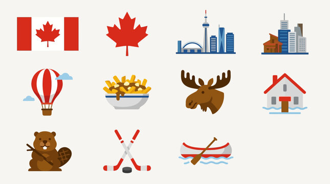 Canadian culture icons and symbols.