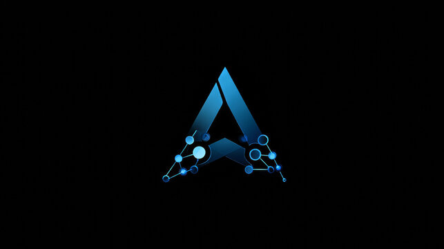 Artificial intelligence with letter A network lines technology Analysis logo vector design concept. AI technology logotype symbol for advance technology, tech company, ui, innovation, robot, new tech.