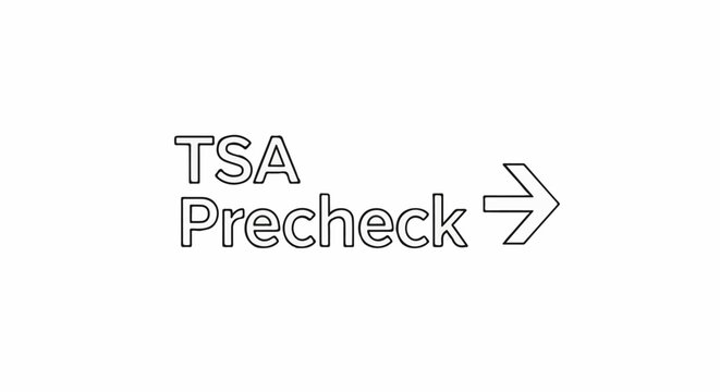 Outline of "TSA Precheck" text and a right-pointing arrow icon