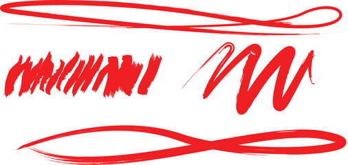 Fototapeta premium Underlines and scribbles set . Doodle vector brush Stroke . Correction scribble. Isolated paintbrush collection . Vector streak. Hand drawn underline, highlighter.