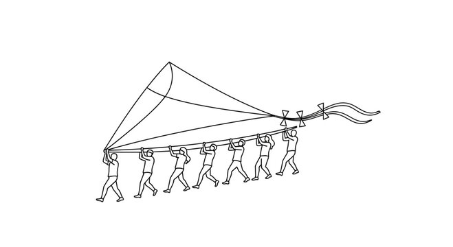 People pulling rope together teamwork.