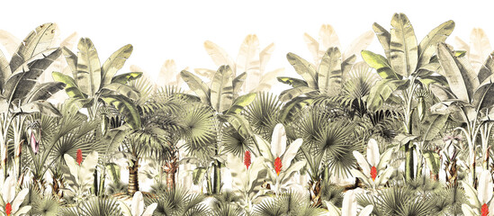 tropical forest palms and banana trees © ilie