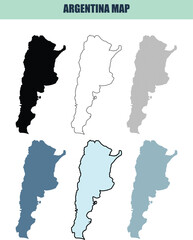 Fototapeta premium Argentina Province Outline Maps in Various Styles for Geographic Presentation