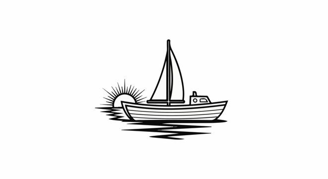 Sailboat silhouetted at sunrise over rippling water