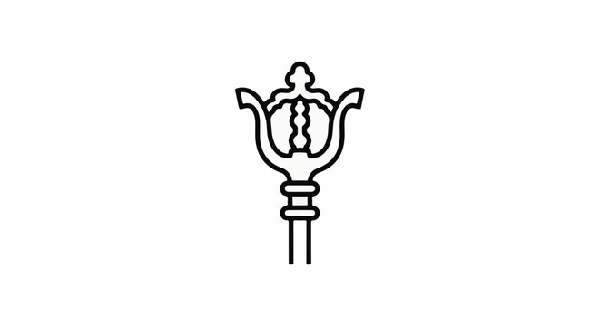 Stylized outline of a trident on a plain white background