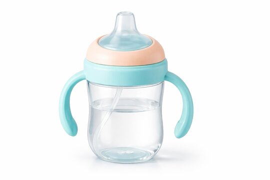 Sippy cup with handles and a soft tip for easy drinking