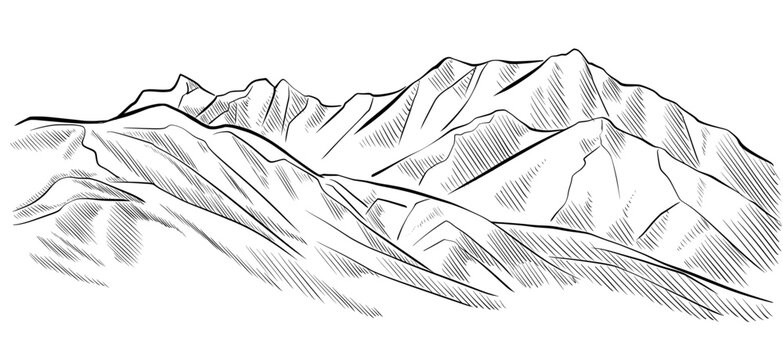 Sierra Nevada mountains vector illustration