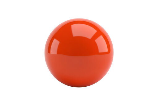 A glossy red sphere with subtle highlights perfect for graphic design on transparent background