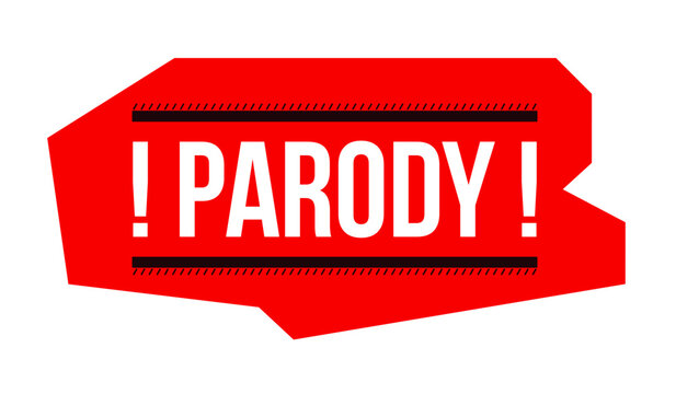 Parody disclaimer label overlay. Humorous satirical content. Funny comedy warning. Isolated vector sign. Digital media alert. Attention element. Graphic illustration with text. Platform message