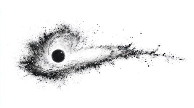 Celestial Whirlpool: An artistic representation of a cosmic event, showcasing the raw power and beauty of the universe, with a black hole at its core.
