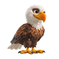 Obraz premium Cartoon eagle character standing on two feet with bright colors and a large beak in a simple style