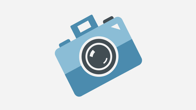 Modern digital SLR camera illustration with flat design style