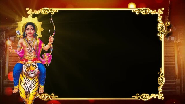 Lord Ayyappan Riding Tiger Devotional Background Template