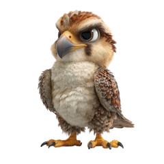 Fototapeta premium Cartoon owl character standing confidently in a digital art style created for a fun animation project or children's book