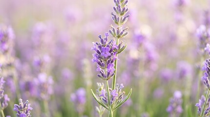 Obraz premium Lavender Field in Bloom: Floral Fragrance and Calming Purple Hues