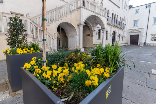 Porzione architettonica antica con archi in piazza Tito a Capodistria 