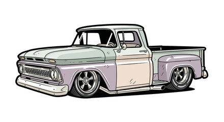 Vintage Pickup Truck, Classic American Automobile, Custom Lowrider Style © meja