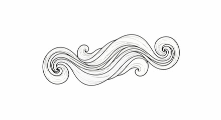 Fototapeta premium Stylized, flowing, linear, decorative wave pattern with swirls