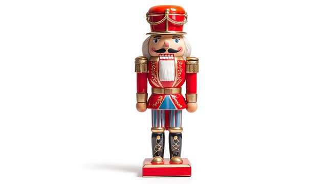 German Christmas nutcracker figure isolated on the white background
