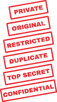 Confidential stamps for private and restricted documents