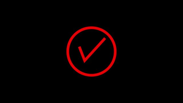 Animated reveal of a white check mark icon inside a green circle . Clean tick approval symbol animation.