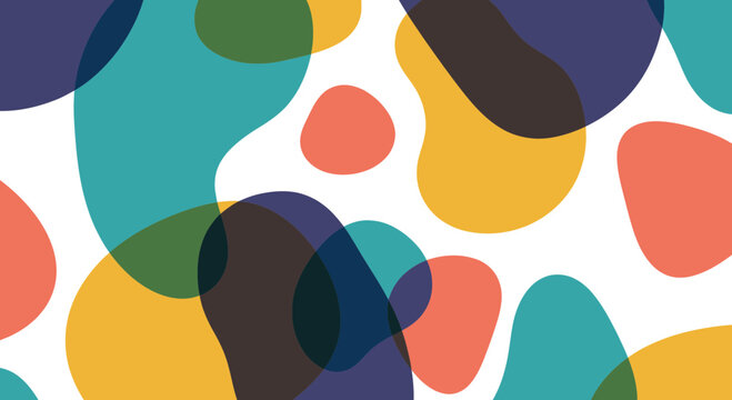 Colorful Abstract Organic Shapes Overlay Pattern