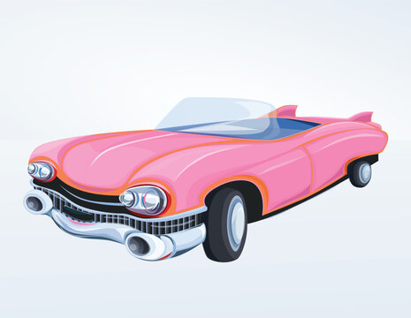 Vector pink luxury reto cabriolet