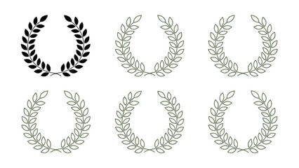 Intricate geometric laurel wreath patterns arranged in a series of designs © adobe stock 