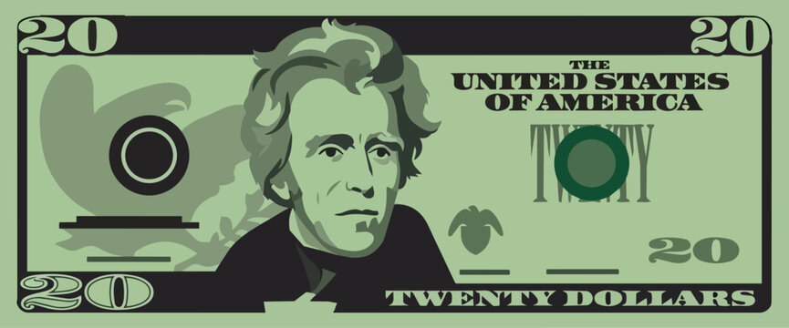 US Dollar Banknote On Green Currency Surface.