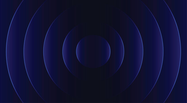 Abstract blue circular technology background with layered rings and futuristic depth vector background