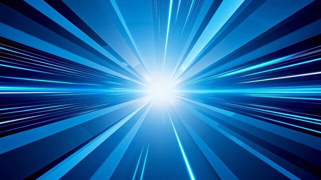 Abstract blue light beams converging