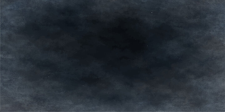 A textured dark blue sky filled with moody smoke and storm clouds creates a grunge night backdrop featuring layers of mist and gray fog over a deep black space