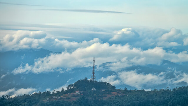 A village Kota Kinabalu at the foot of Mount Kinabalu in cloud forest. Borneo Island, Malaysia