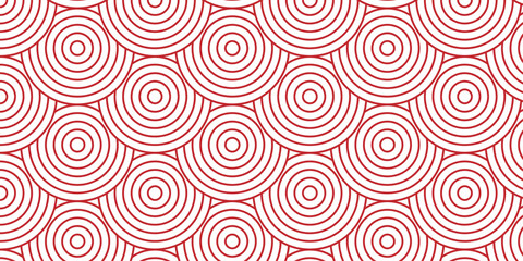 Fototapeta premium Seamless geometric spiral pattern and abstract circle wave lines overlapping pattern isolated. Design technology or modern concept. Ornament overlapping background. Colorful element line pattern.