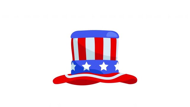 Uncle Sam Hat Patriotic Icon for Memorial Day and Independence Day.