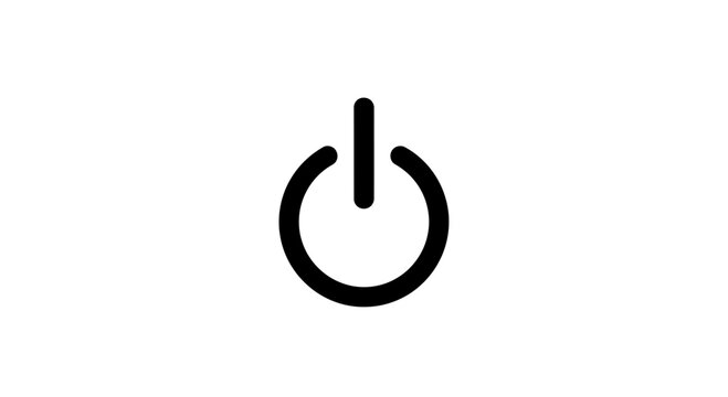 Simple power button icon representing on and off states for electronic devices.