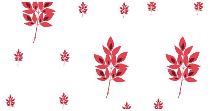 Red Leaf Seamless Pattern Background