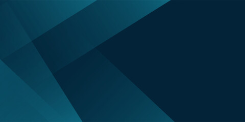 Fototapeta premium Blue modern abstract wide banner with geometric shapes. Dark blue abstract background with diagonal lines.