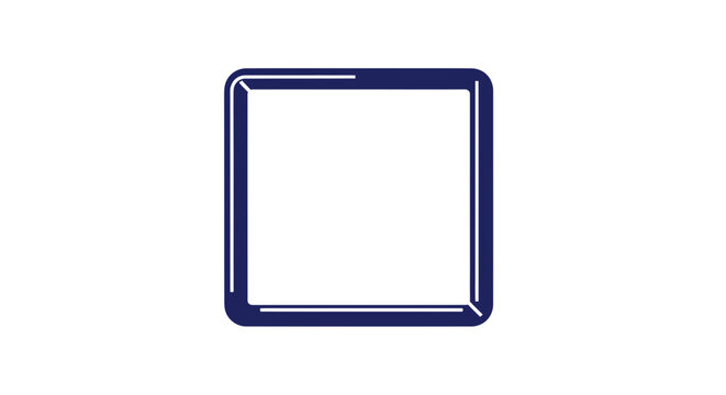 Empty square frame with double border, isolated on white background, graphic design element