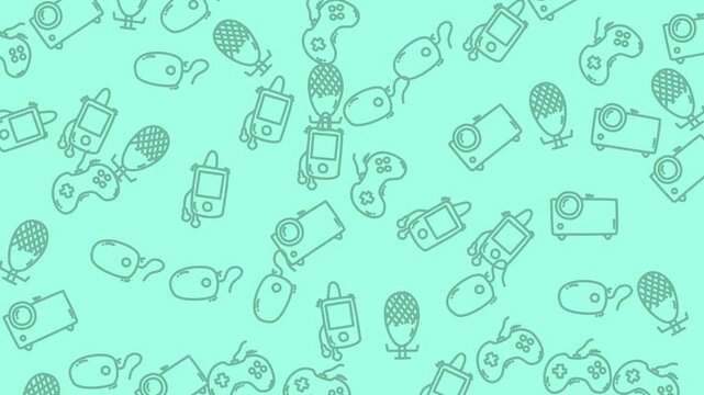 Video Background Pattern Of Media Icon Illustrations.