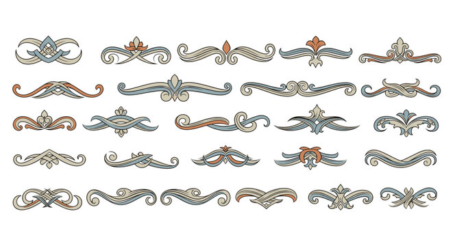 Set of ornamental vintage decorative scrolls and flourishes for design