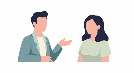 Obraz premium Two people having a conversation.