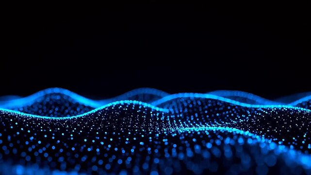 Blue glowing wave pattern