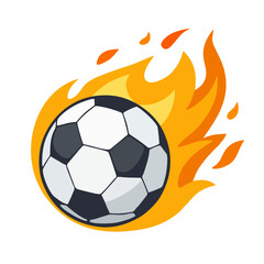 Fototapeta premium Cool soccer ball with flames