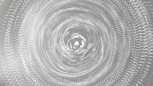 Swirling vortex or tunnel pattern in a grey hue. Ideal for abstract backgrounds, design elements, digital art, and hypnotic visuals.