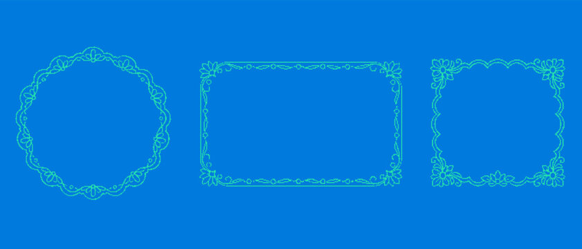 Pixel Frame Collection &ndash; 8-Bit Style Square and Circular Borders, Retro Game UI Elements.