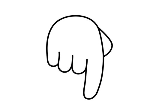 Stop hand sign vector. Gesture of palm showing warning, forbid, or refusal. Minimalist flat cartoon outline illustration isolated on white background. Safety and caution symbol