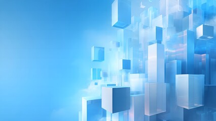 Fototapeta premium Modern Fintech Technology Background in Blue Tone with Copy Space