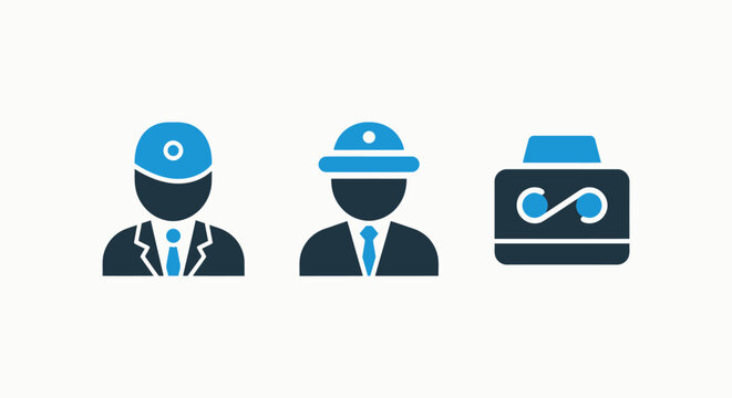 Professional business personnel and operational infinity icons with personnel business infinity employee professional management operation graphics corporate resources leadership workforce