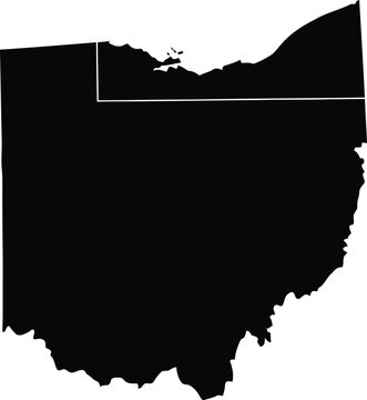 A simple black silhouette of the united states state of ohio isolated against a white background Vector
